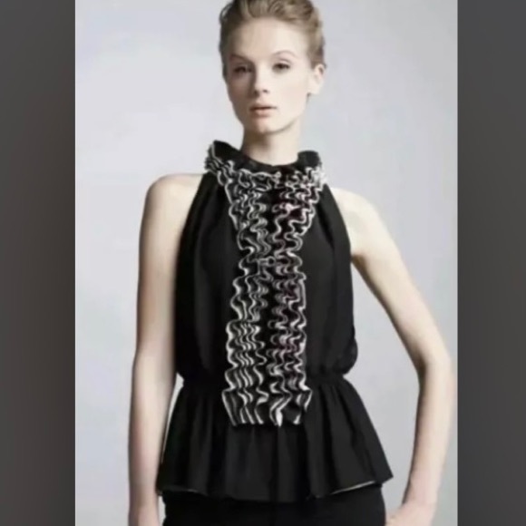 Robert Rodriguez Ruffled Top Blouse Medium EUC - Picture 1 of 14